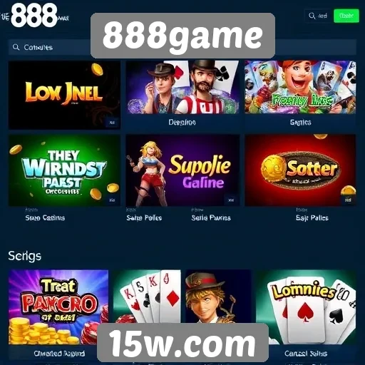 Variedade de jogos disponíveis na plataforma 888game